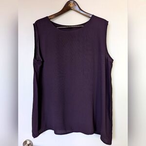 Eileen Fisher Sleeveless Blouse (3X) - Elegant Plum
